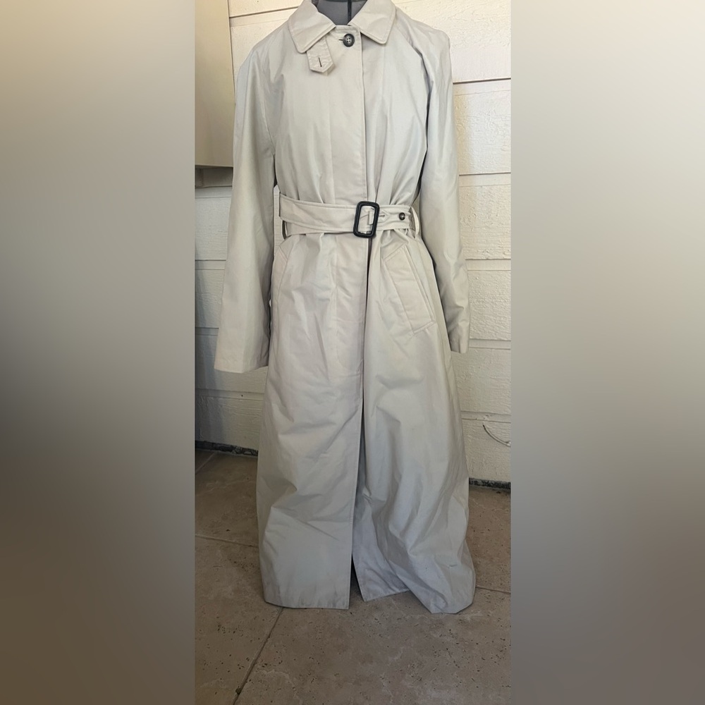 Lands end Beige Trench Coat Rain Fall